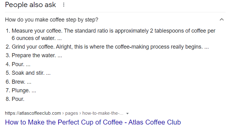Example showing List format for How to quetions on Google People Also Ask