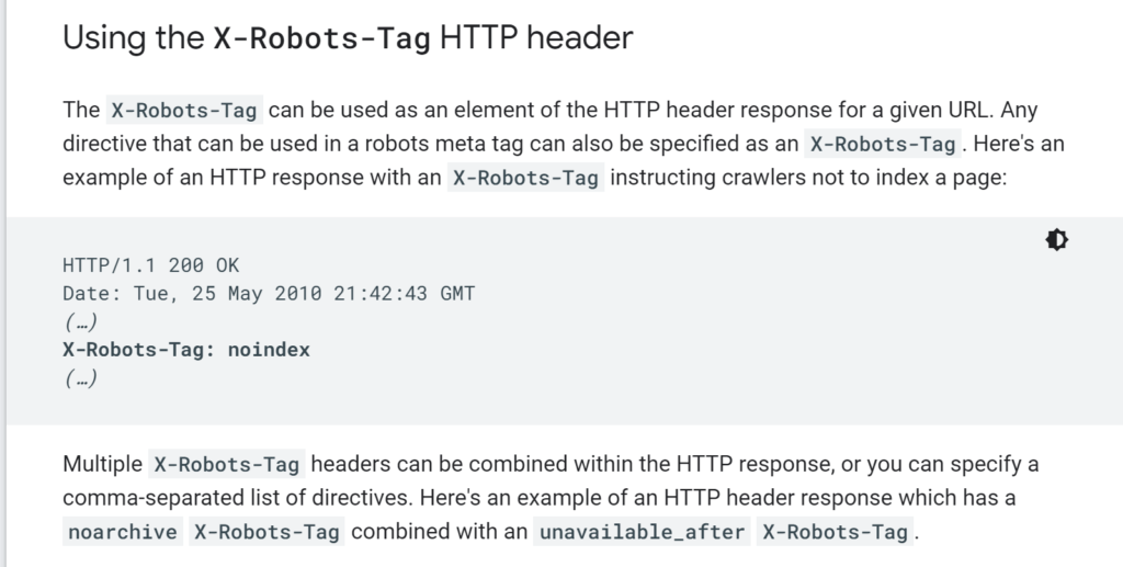 X-Robots-Tag specifications