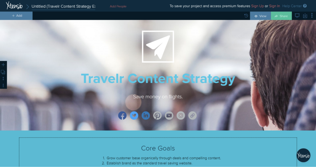 Xtensio Travelr Content Strategy