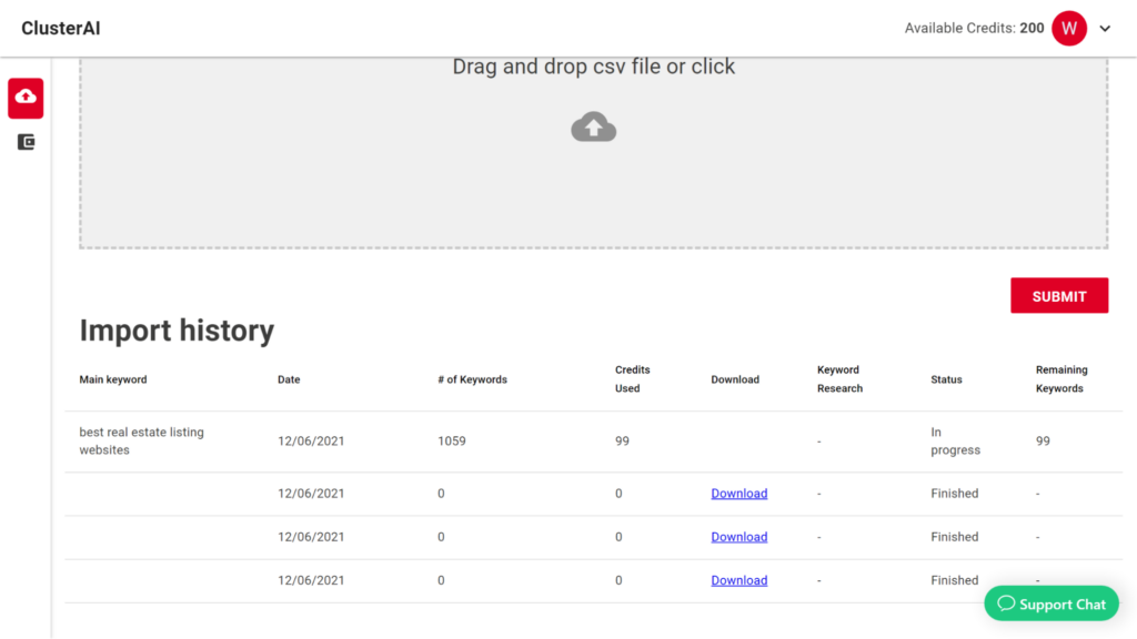 Cluster AI - import data form